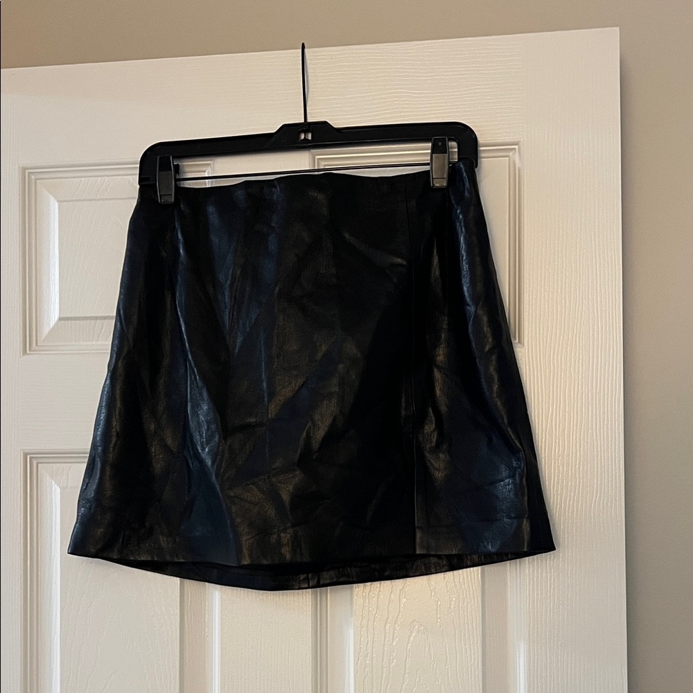 Sunday Best Black Faux Leather Mini Skirt
